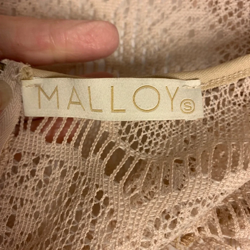 Mallory dress SZ S vintage crochet lace tan cottagecore mini whimsical fairy - Picture 7 of 11